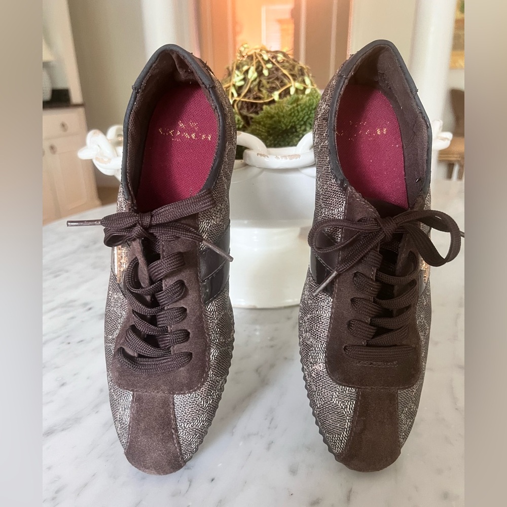 Coach Brown and Black Signature Sneakers